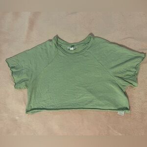 EUC Topshop cropped green tank casual size US 4